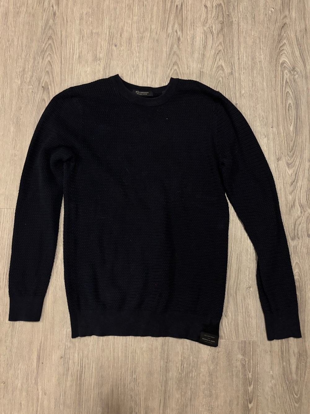 Scotch & Soda Navy Blue Crewneck Knit Sweater